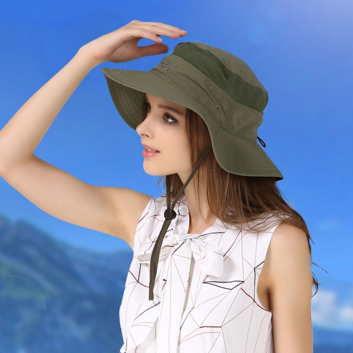 Summer UPF50+ Wide Brim Bucket Hat for Unisex UV Protection Breathable Sun Hat