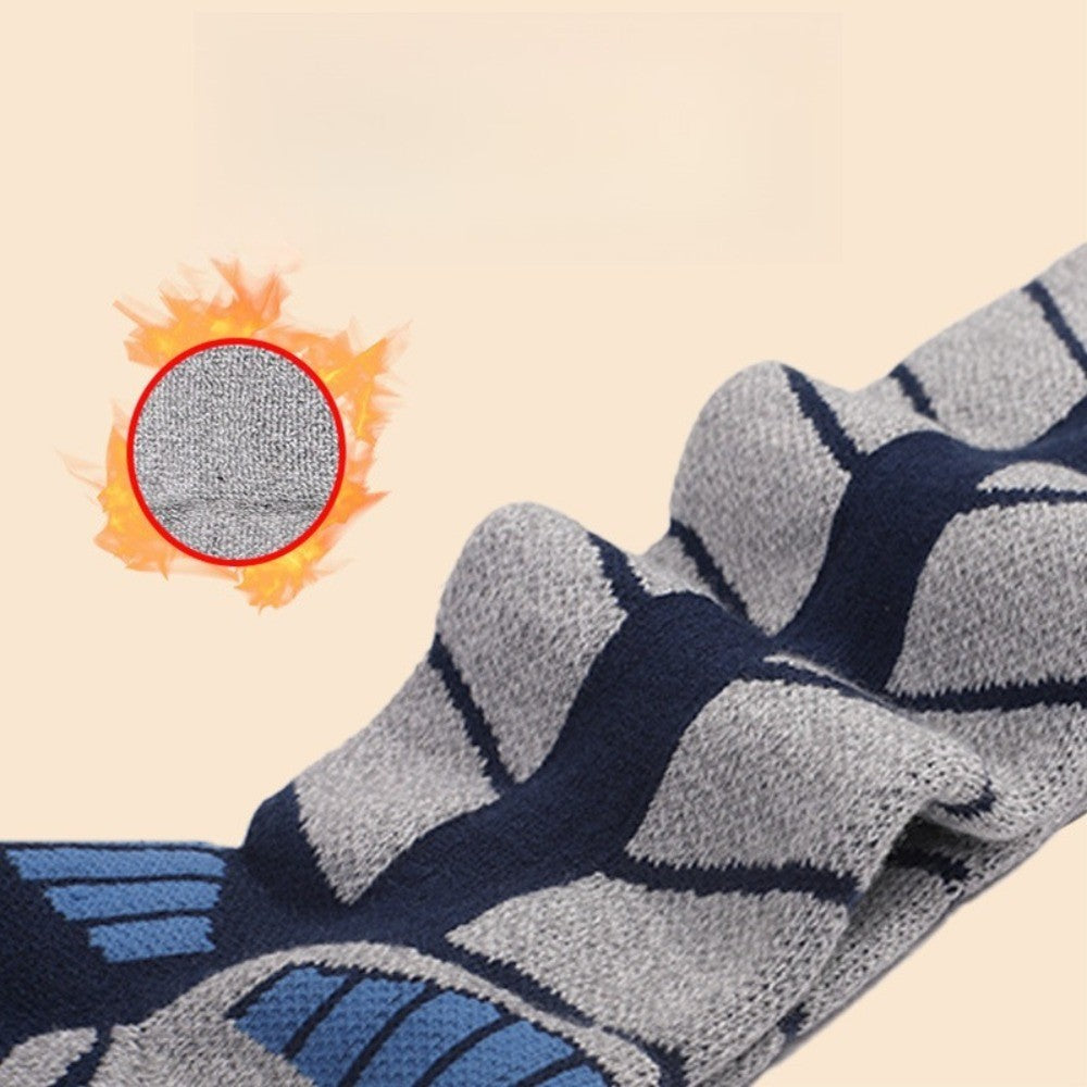 Wool Blend Skiing Socks for Men - Winter Thermal Outdoor Hiking Snow Socks