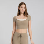 Spring Fall Yoga Bra - Fixed Cup Running Slim Fit Sports Bra Top - DX5956