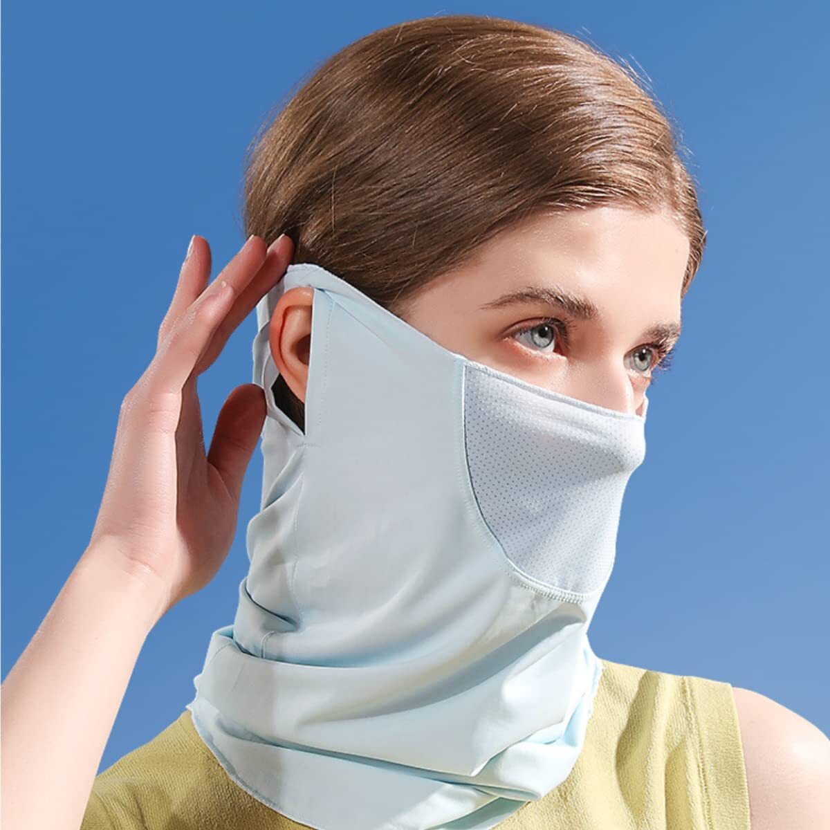 UPF50+ Women's Face Mask Neck Gaiter Scarf Breathable Sun Protection Face Cover