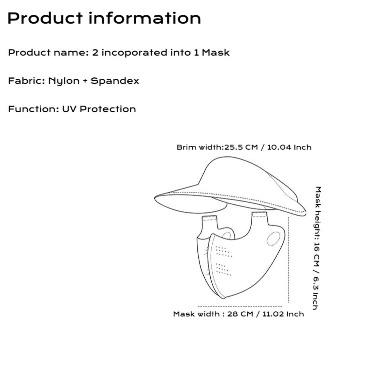 UPF50+ Face Mask with Small Visor for Women - Movagear