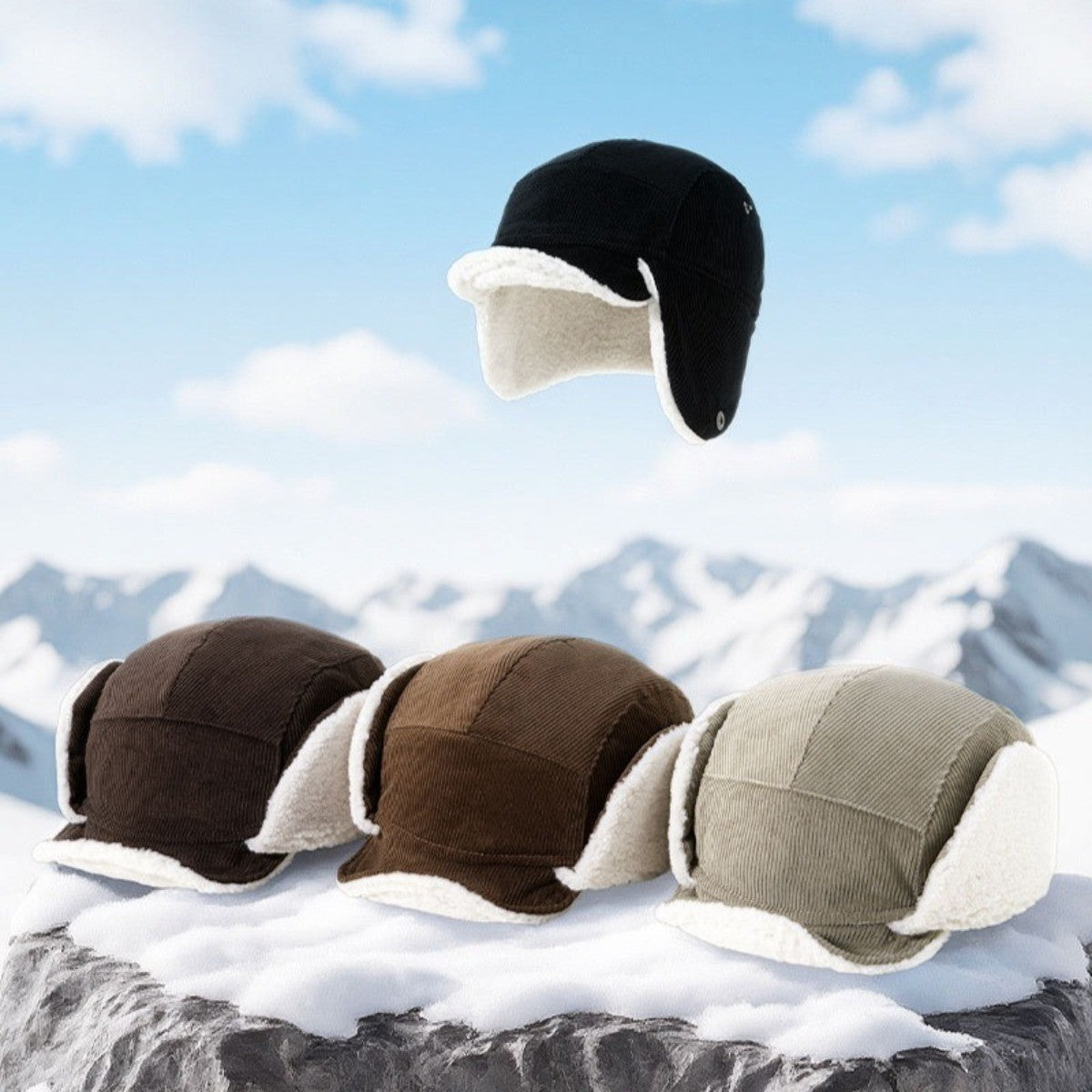 Retro Winter Hat with Ear Protection for Men Women - Thermal Trapper Hat