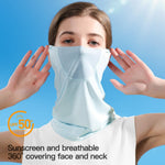 UPF50+ Women's Face Mask Neck Gaiter Scarf Breathable Sun Protection Face Cover