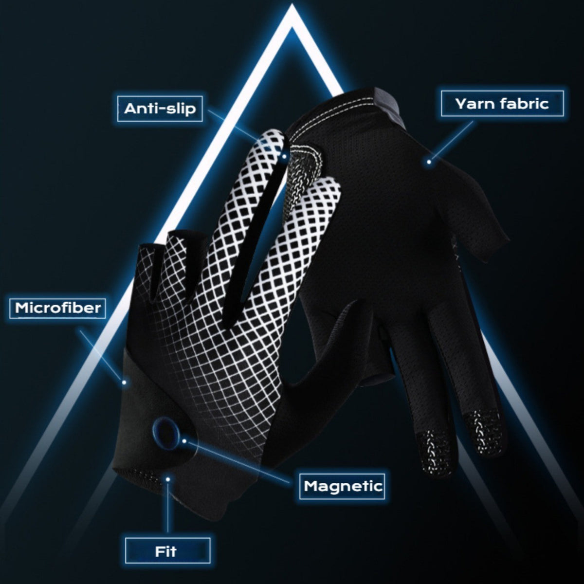 Billiard Pool Gloves for Left Hand - 3 Fingers Billiard Cue Sports Snooker Glove