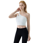 Single Shoulder Crossbody Sports Vest for Women - Running Quick Drying Yoga Bra