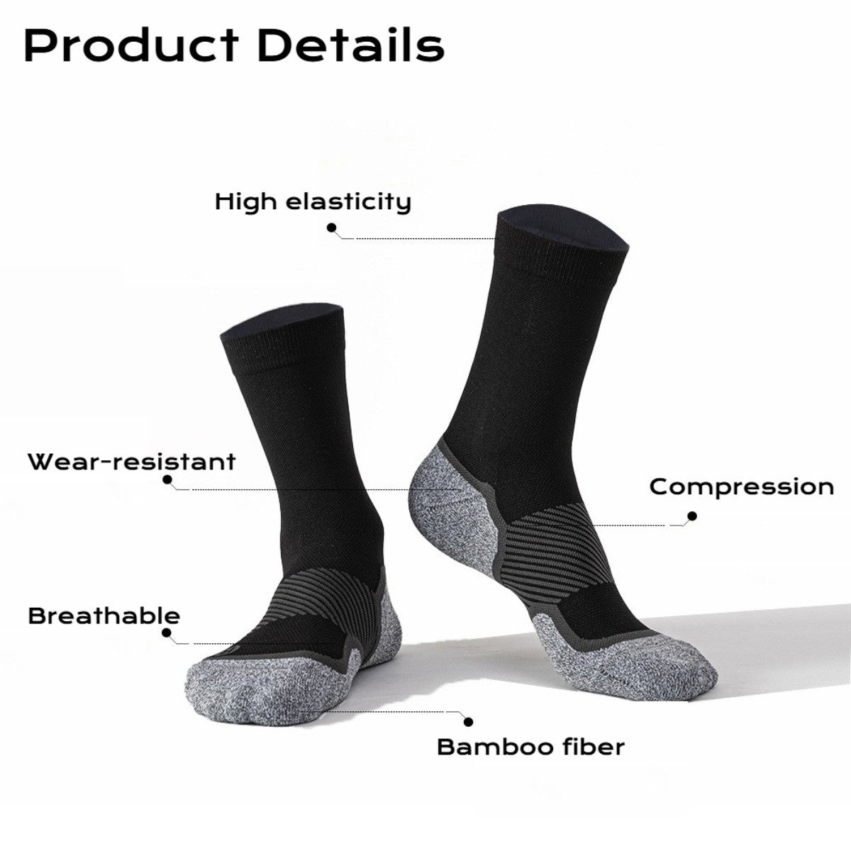 Professional Sports Socks for Unisex - Summer Bamboo Carbon Fiber Running Socks