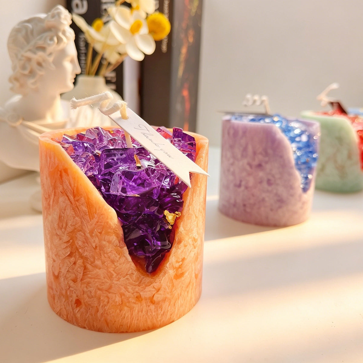 Handmade Aromatherapy Candles - Crystal Shaped Candles Bedroom Ornament Candles
