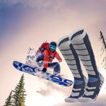 Wool Blend Skiing Socks for Men - Winter Thermal Outdoor Hiking Snow Socks