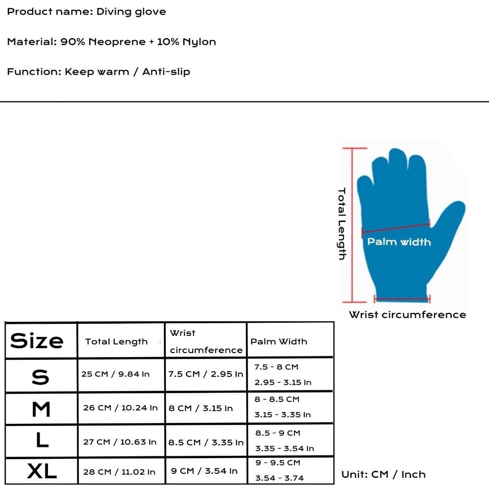 3mm Swimming Diving Gloves for Men Women, Cold Resistant Snorkeling Gloves
