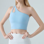 Single Shoulder Crossbody Sports Vest for Women - Running Quick Drying Yoga Bra