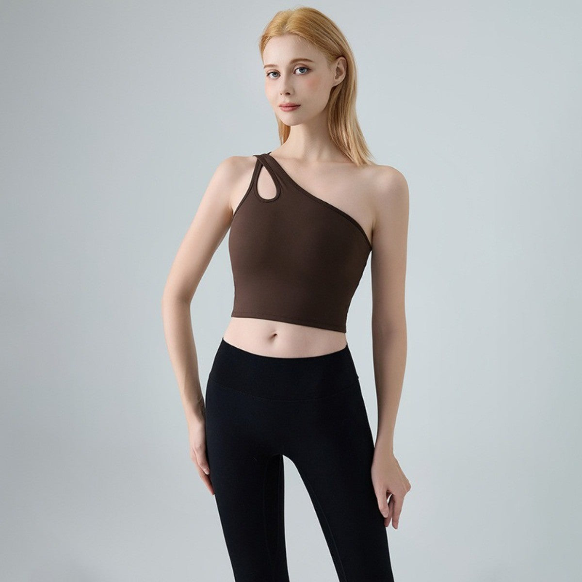 Single Shoulder Crossbody Sports Vest for Women - Running Quick Drying Yoga Bra