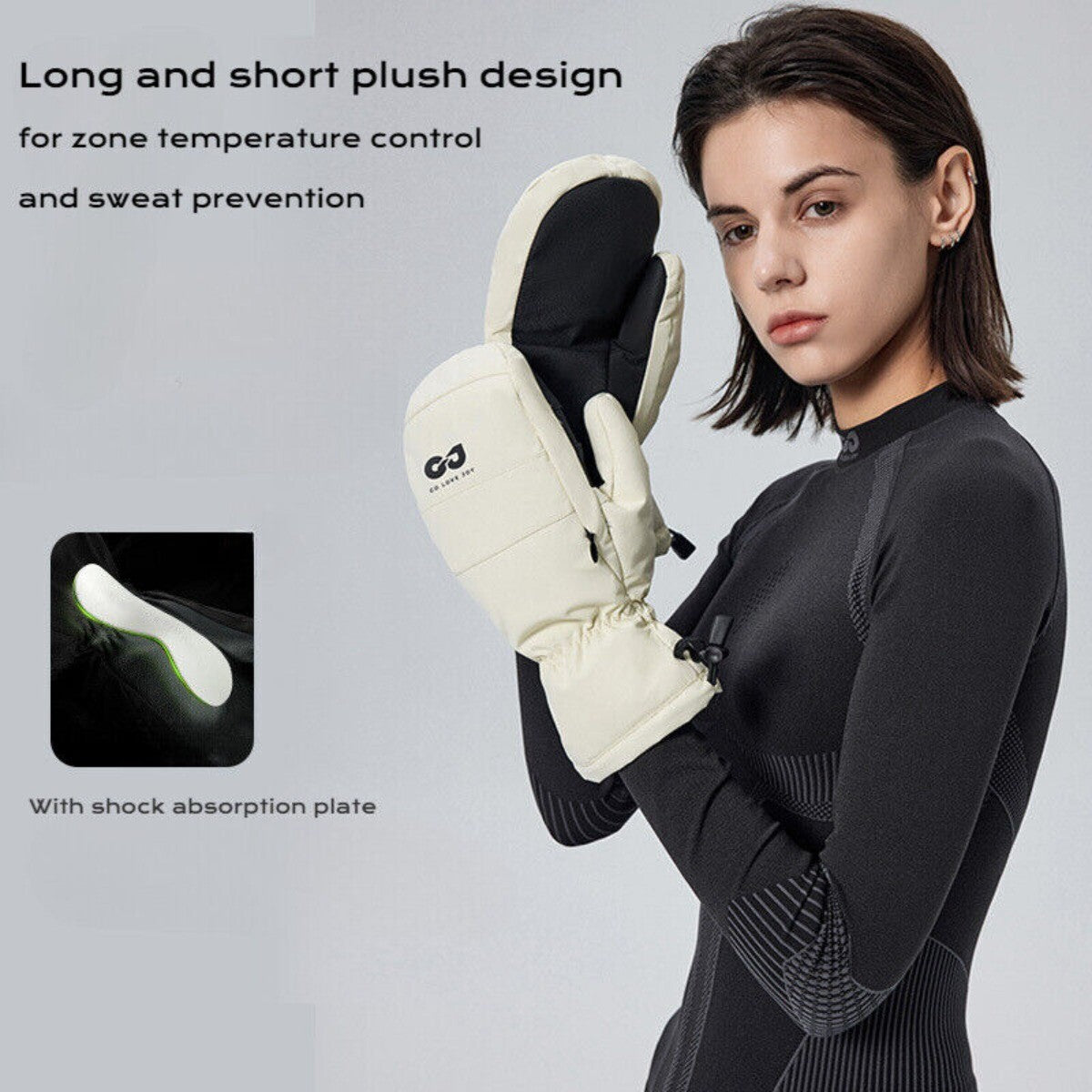 Winter Mittens for Men Women - Warm Thermal Waterproof Mittens for Snowboarding