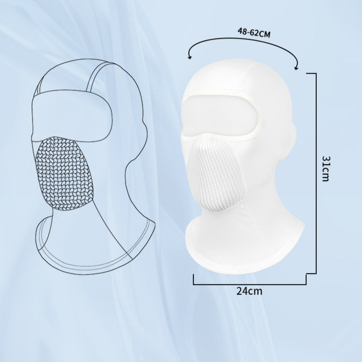 Balaclava Ski Mask, Sun Protection Face Mask Cover Cooling Helmet Liner