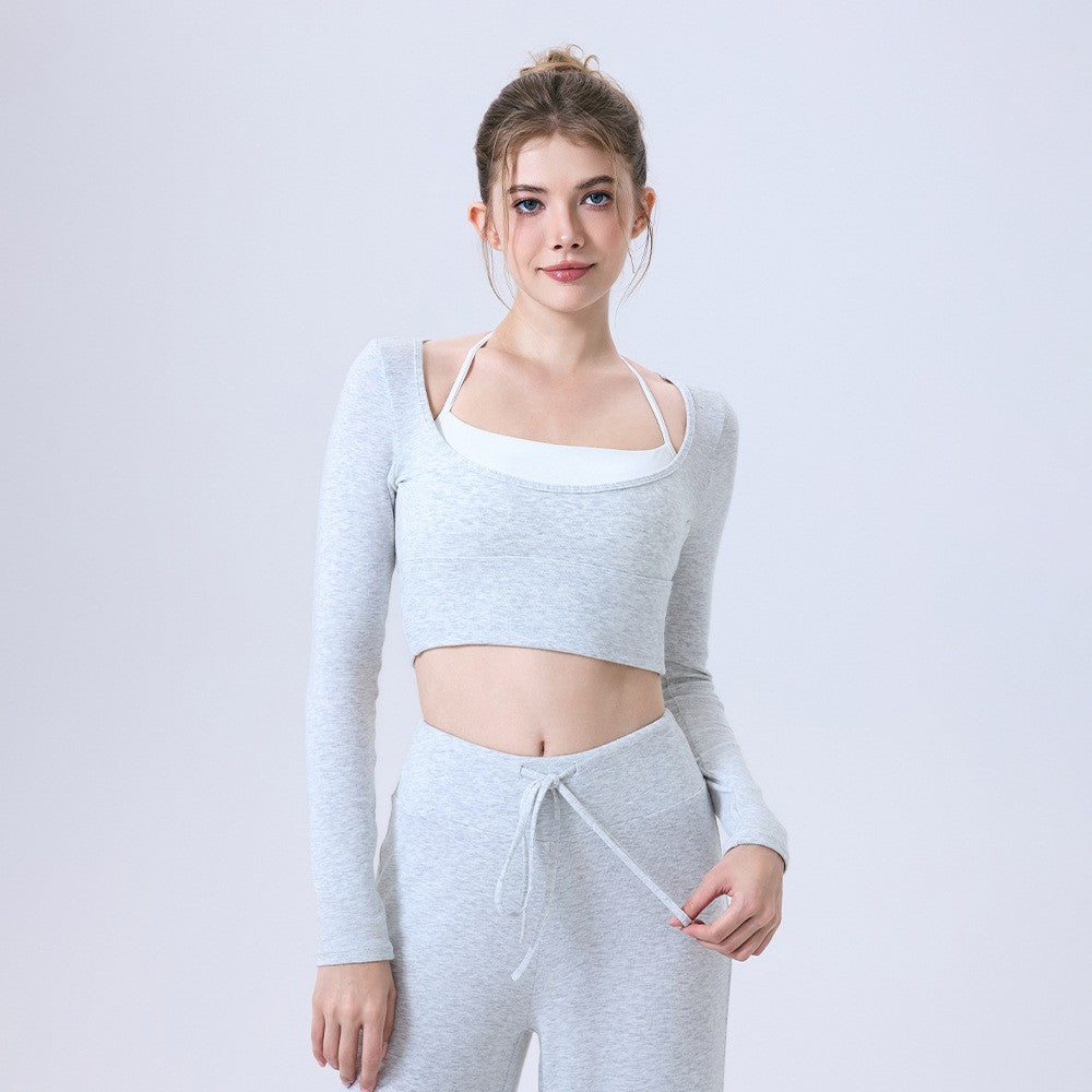 Thermal Yoga Clothes Built-in Bra - Running Sports Bra for Winter Fall CX5589