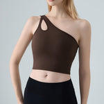 Single Shoulder Crossbody Sports Vest for Women - Running Quick Drying Yoga Bra
