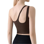 Single Shoulder Crossbody Sports Vest for Women - Running Quick Drying Yoga Bra