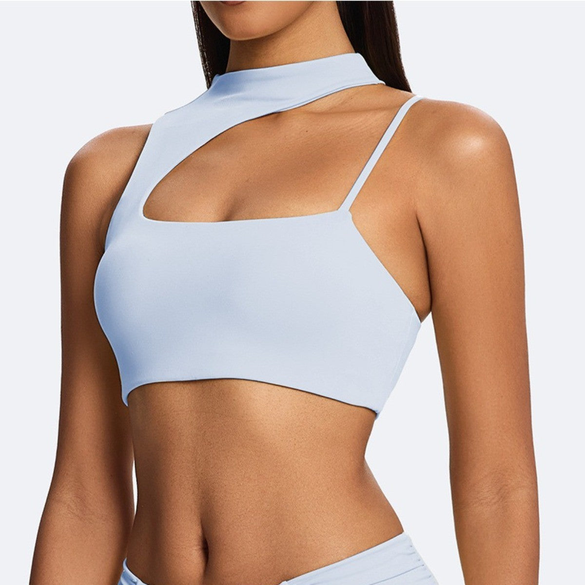 Women's Shoulder Strap Inclined Shoulder Yoga Bra - Fitness Yoga Back Sports Bra