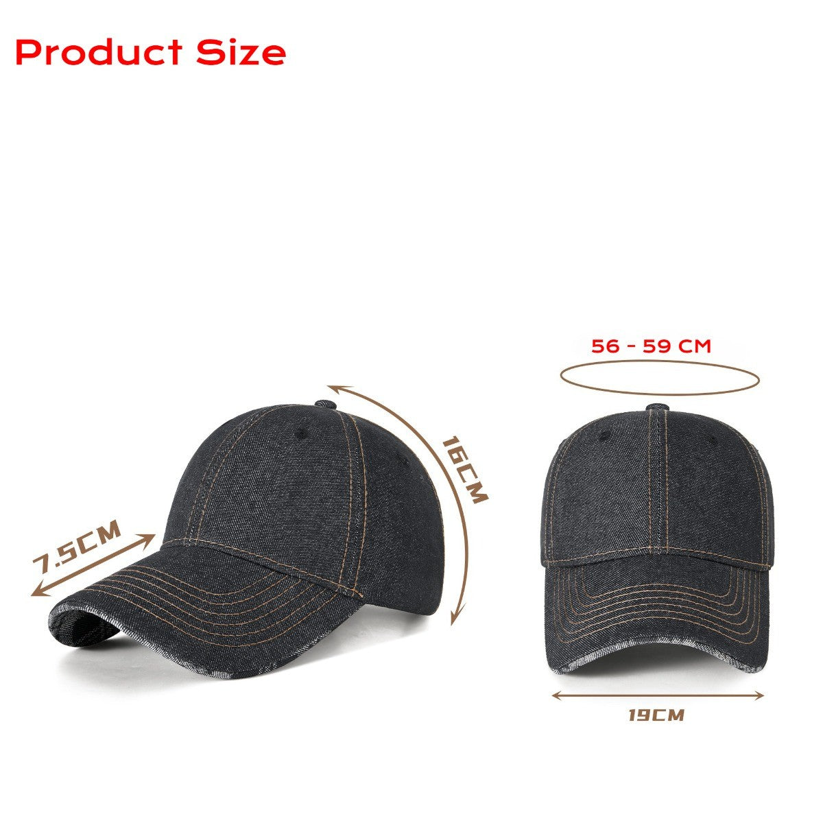 Retro Denim Baseball Cap for Men Women - Skin Friendly, Breathable Soft Top