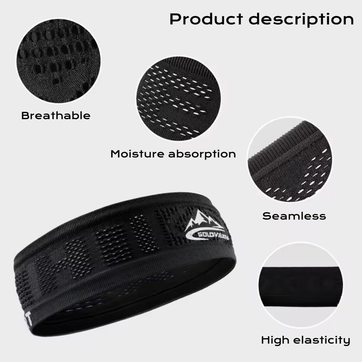Sports Headband for Unisex - Outdoor Running, Fitness Sweat Wicking Headband