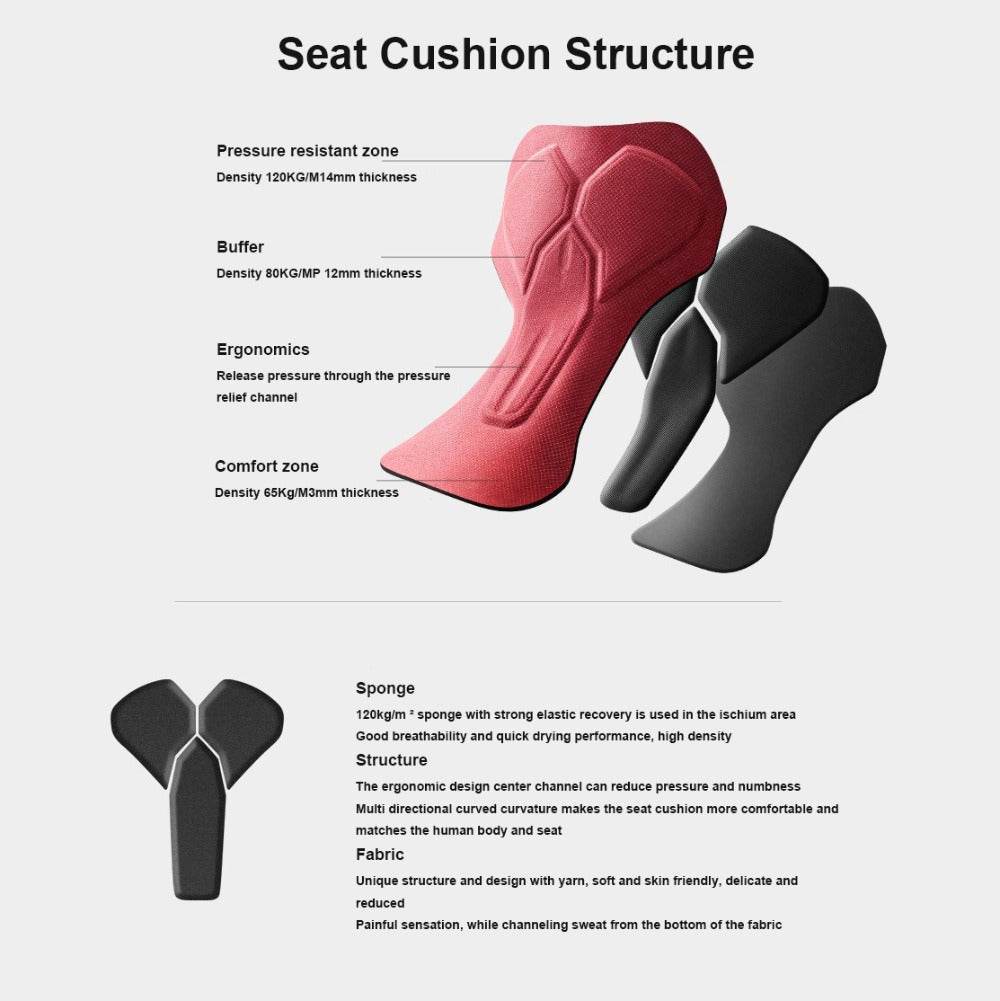 Cycling Bib Shorts with Shock Absorbing Cushion for Men - Movagear