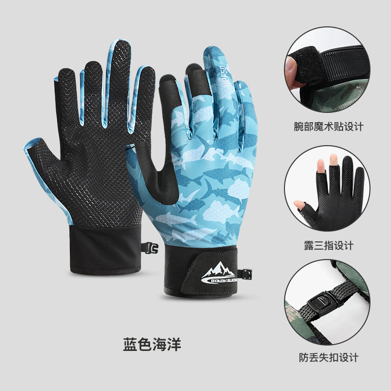 UPF50+Summer Sunscreen Fishing Gloves