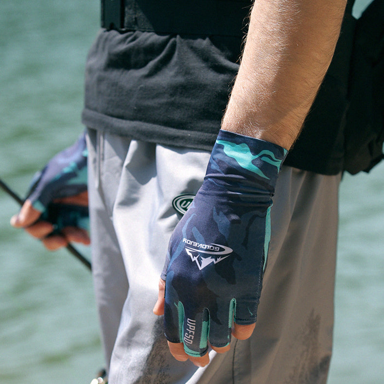 UPF50+Summer Sunscreen Fishing Gloves