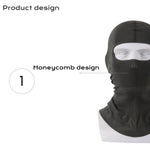 Movagear black balaclava with honeycomb design for breathable face and neck protection