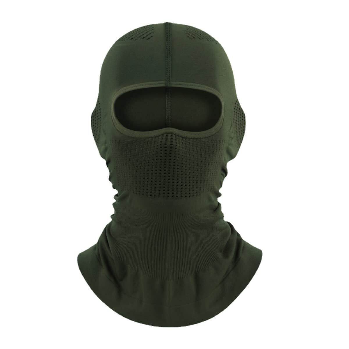 Movagear olive green balaclava with breathable mesh fabric for outdoor and tactical use