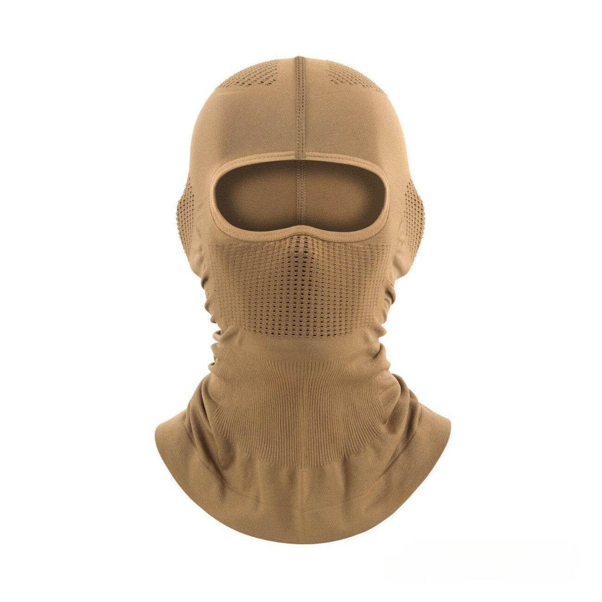Movagear tan tactical balaclava with breathable mesh panels and full face coverage